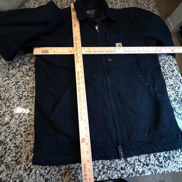 Carhartt Mens Sherpa Lined Washed Duck Ridge Coat Black Loose Fit M OC4293-M - Picture 5 of 11